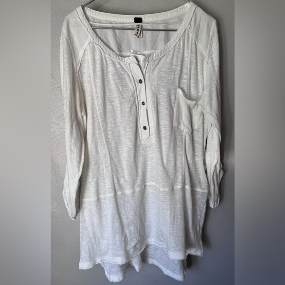 We The Free Women’s Stargazer 100% Cotton Henley 3/4 Sleeve Tunic Top Medium - Picture 3 of 11